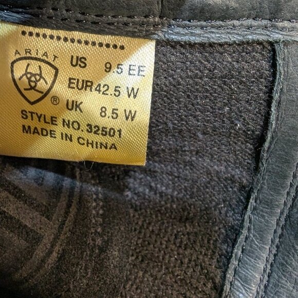 Ariat Heritage Lacer II Black Leather Lace-Up Boots - US 9.5 EE / EUR 42.5 W - Picture 9 of 10